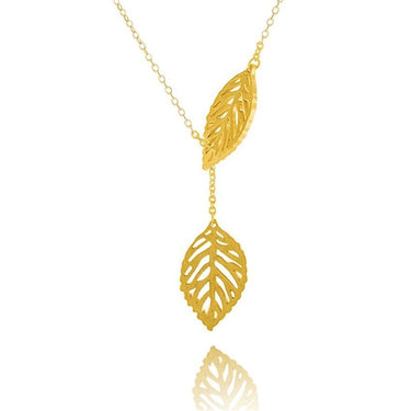 Double Leaf Stainless Steel Necklace-Your Soul Place
